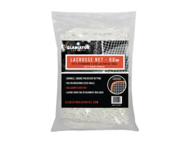 Gladiator Lacrosse® 6.0 MM Lacrosse Goal Replacement Net “Rounded Corners” 6X6X7