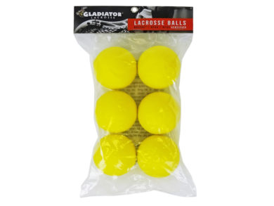 Gladiator Lacrosse® Pack of 6 Fully Certified, Official Lacrosse Game Balls – Yellow – Meets All Standards